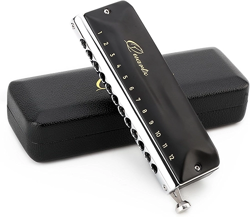 JDR Gaita cromática de quartzo, chave C, 12 furos, 48 tons, boca cromônica, órgão, chave de C, para crianças, iniciantes, adultos, jogadores profissionais, pais