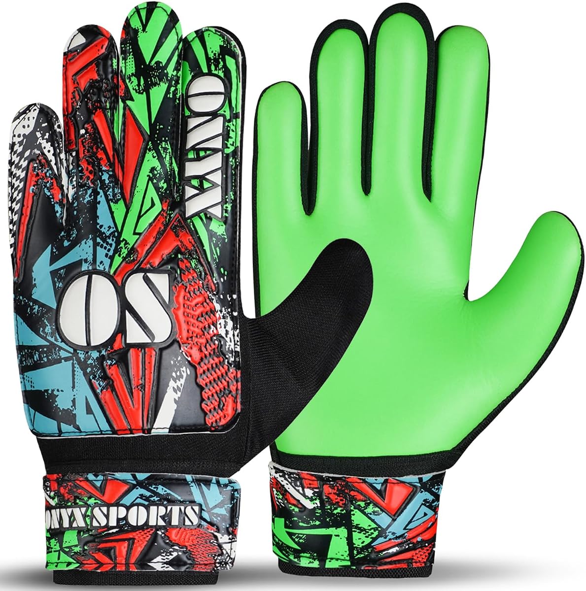Guantes de portero de fútbol para niños, jóvenes y adultos, guantes de portero de fútbol con doble protección para la muñeca y palma de agarre fuerte antideslizante de látex de 4 mm