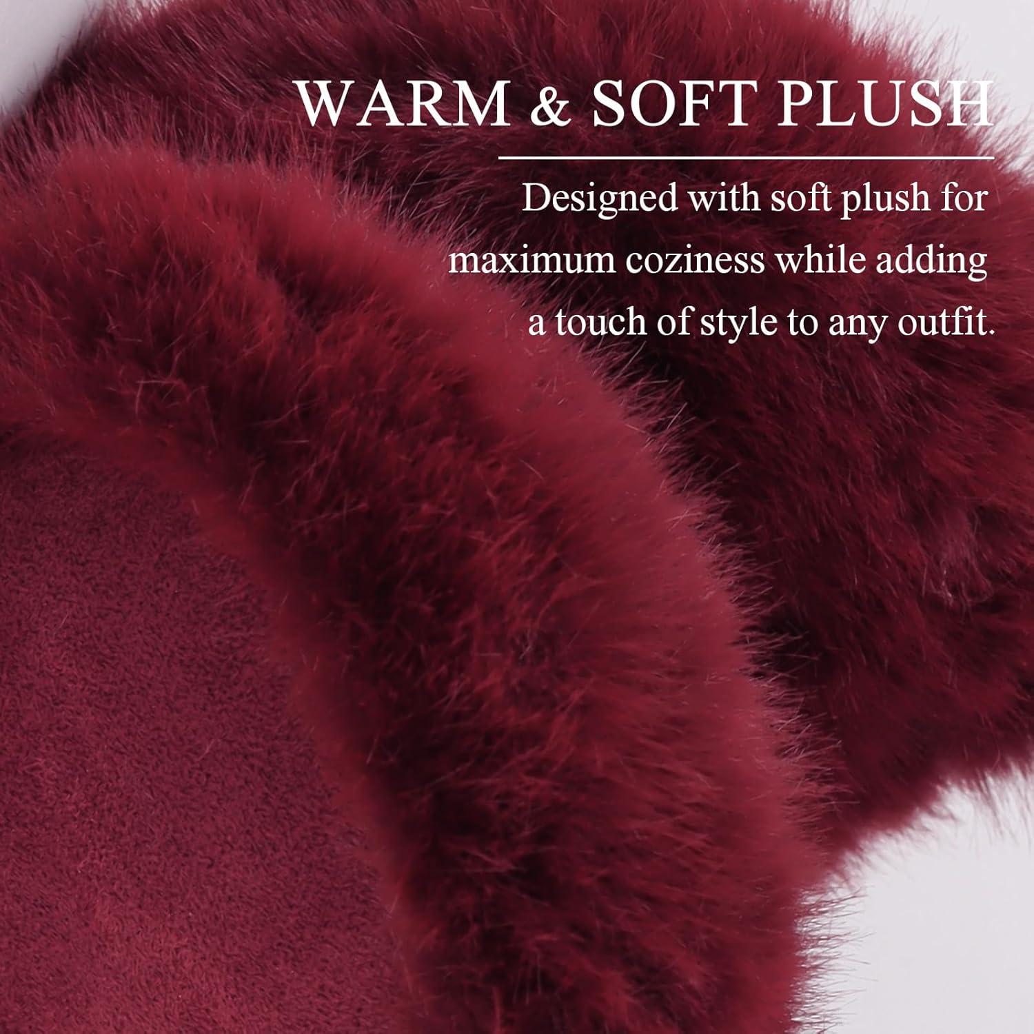 Zsedrut Winter Women Earmuff Foldable Ear Warmer Fluffy Ear Cover Warm Outdoor - Image 2