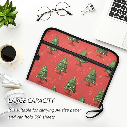 Miniatura 6 de Christmas Holiday File Folders Expanding 13 Pockets A4 Letter Size Plastic File Folders with Zipper Closure Paper File Organizer for Students