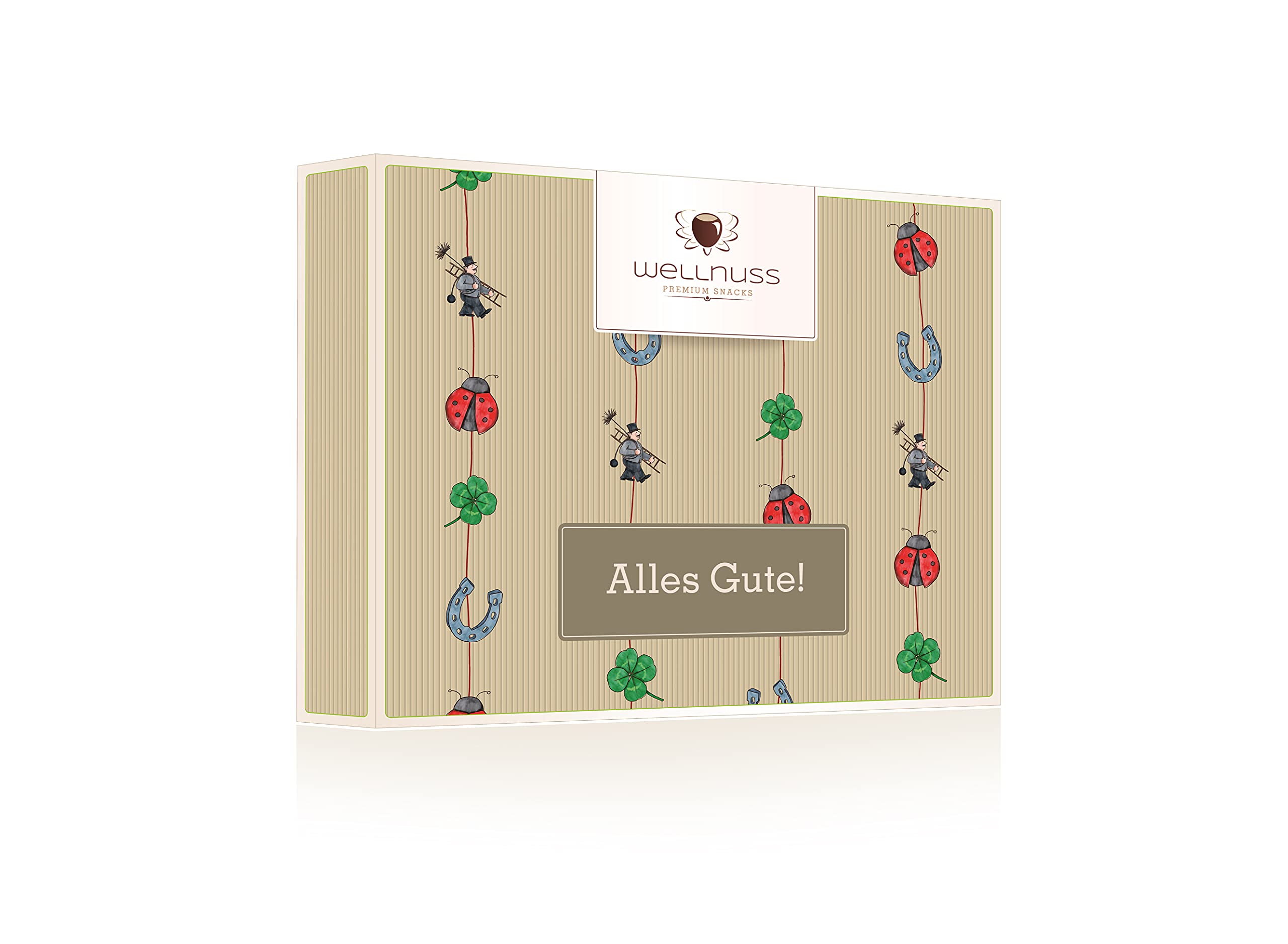 WELLNUSS Gourmet Geburtstagsgeschenk Feinkost Geschenkset Birkenholzbox 8 Nussmischungen Schokoladen-Snacks