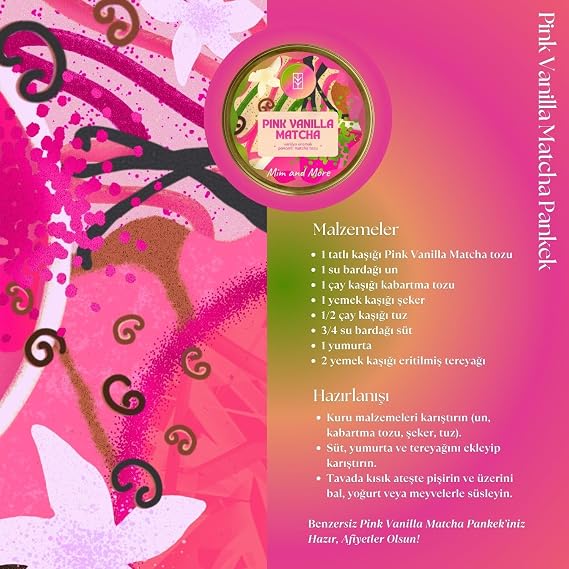 Vanilla Pink Matcha - Vanilla Flavored Pink Superfood Matcha Powder, 25 Gr