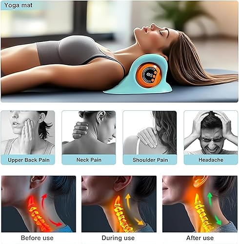 Miniatura 5 de Nuevo masajeador de cuello para alivio del dolor y relajación muscular, relajante portátil de cuello y hombros, almohadas eléctricas con calor,