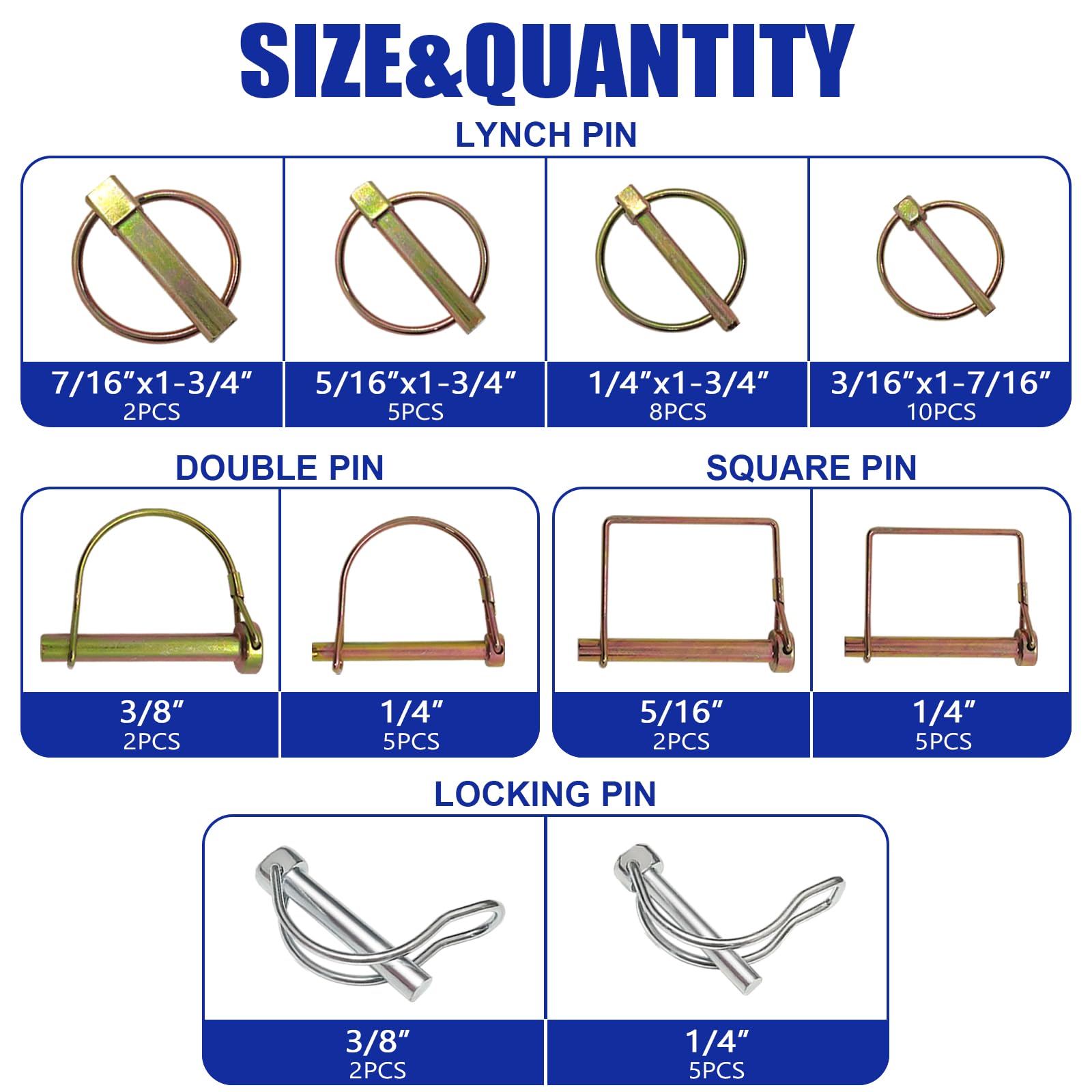 Heavy Duty Pin Kit - 420 PCS for Tractors & Trailers -2 Heavy Duty Pin Kit - 420 PCS for Tractors & Trailers -2