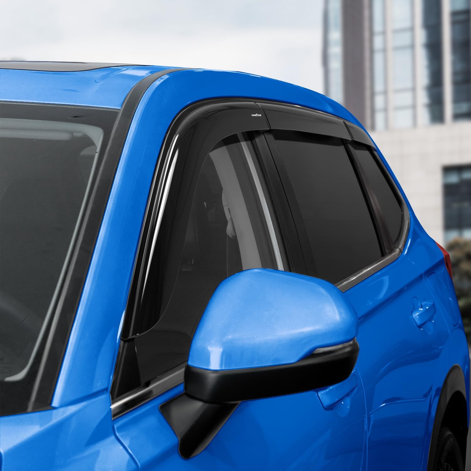 Goodyear Shatterproof Window Deflectors for Honda CR-V 2023-2026, Tape-on Rain Guards, Window Visors, Vent Deflector Visor, Car Accessories, 6 pcs. - GY008675