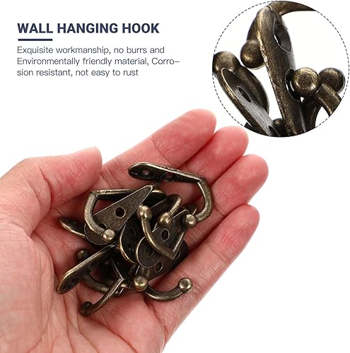 Miniatura 3 de Cabilock 24 ganchos vintage montados en la pared para abrigos, toallas y llaves, perchas retro de bronce para organización elegante del hogar y