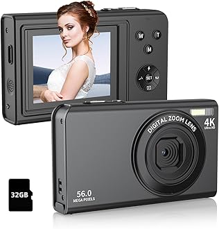 Digital Camera,56MP FHD 1080P with 16X Digital Zoom & Anti-Shake, 2.8" Screen Compact Point and Shoot Camera for Kids Teens Beginners, Includes 32GB SD Card, Portable for Travel Photography