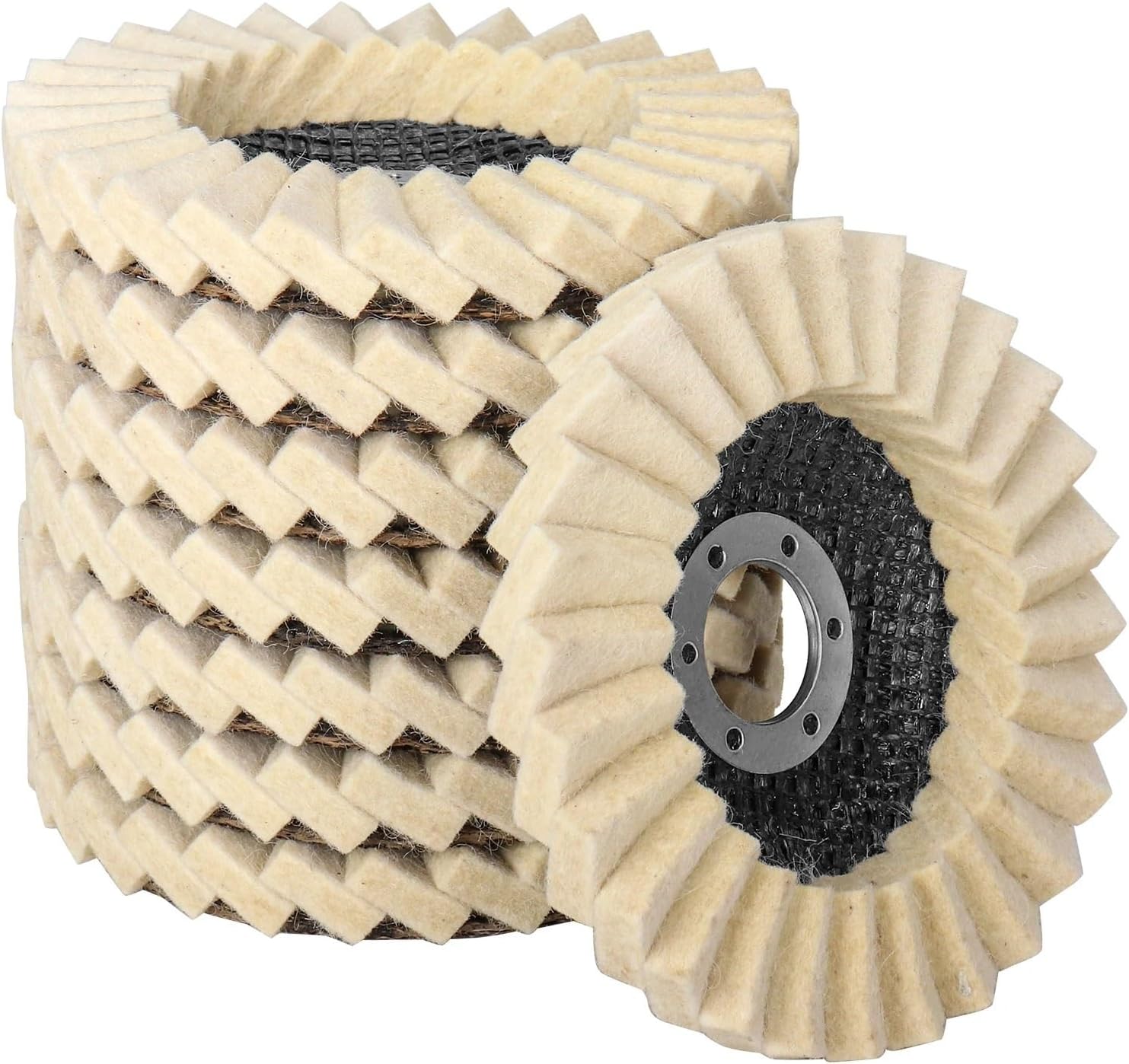 4/4.5" Wool Polishing Wheel Buffing Pads Angle Grinder Polishing Disc for Metal Glass Marble Ceramics Polishing 2-10Pcs