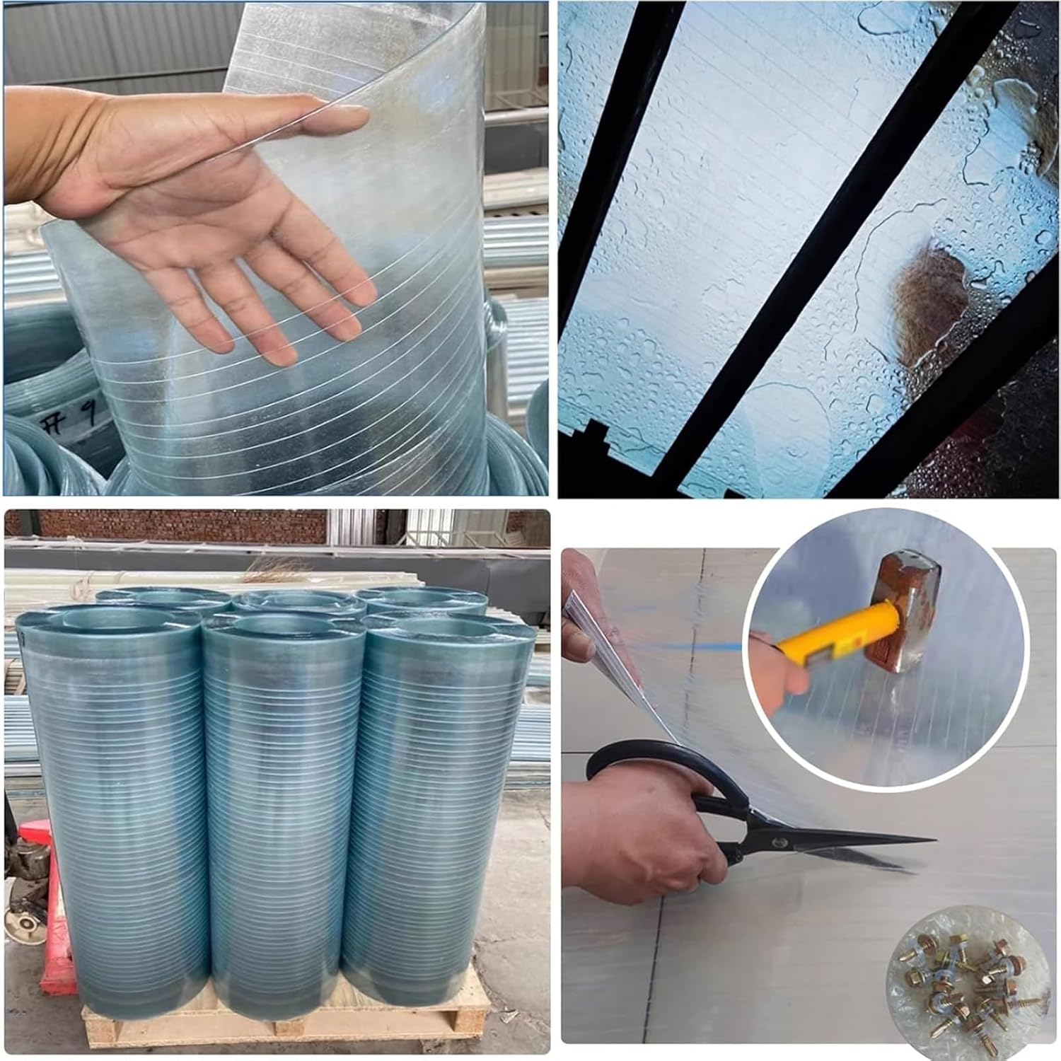 2mm Shed Canopy Roofing Transparent Insulation Daylighting Panels - Polycarbonate Roofing Sheet for Greenhouse Shed Canopy,0.8/1/1.2/1.5m,1-30m(1x20m/3.28x65.6ft)