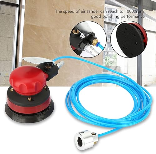 Miniatura 9 de SY-8127 Lijadora neumática de agua 5 "disco práctico pulidor de aire Kit de máquina de pulir con junta de entrada y tubería de agua