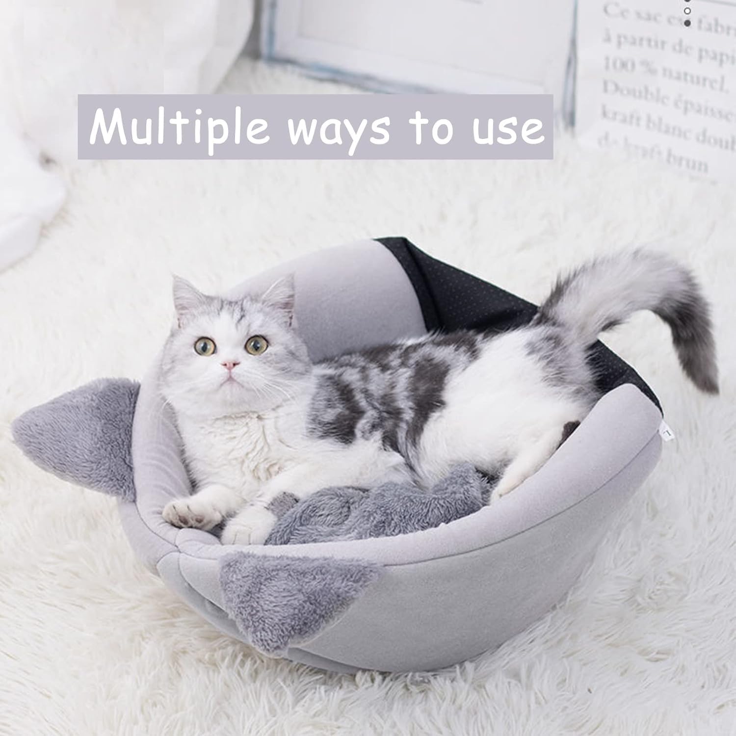 Brikipth Deep Sleep Comfort in Winter Cat Bed Little Mat Basket for Cat's House Products Pets Tent Cozy Cave Beds Indoor Cat Dog House 3
