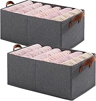 Vista 1 de Caja de almacenamiento plegable para armario, caja de almacenamiento de acero catiónico, caja de almacenamiento de armario tipo cajón (2 piezas gris)