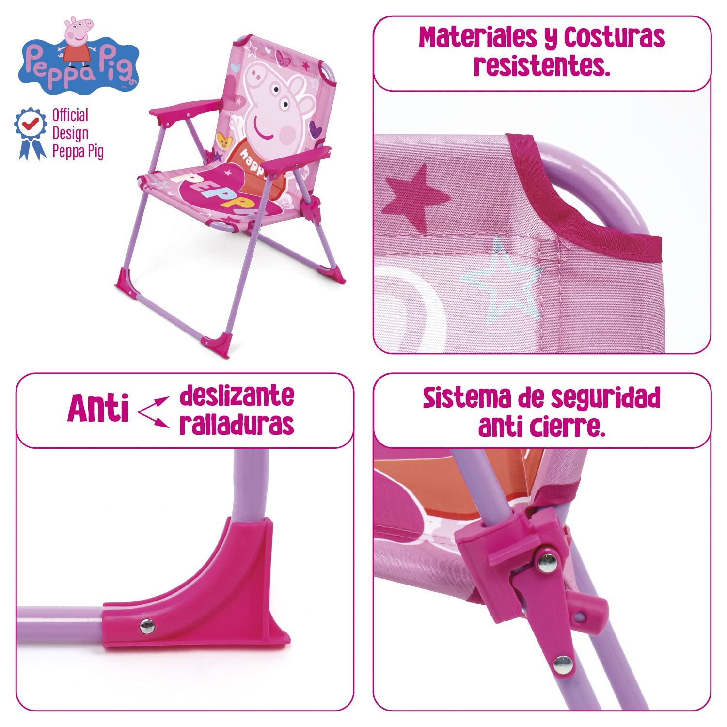 Chaise pliante avec accoudoirs - Peppa Pig