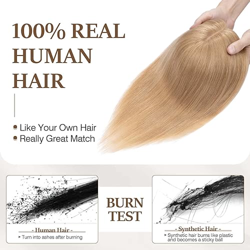 Miniatura 9 de 100% cabello humano Remy base de seda superior postizo clip en corona hecho a mano superior Toppee pieza de cabello 120% densidad parte media con