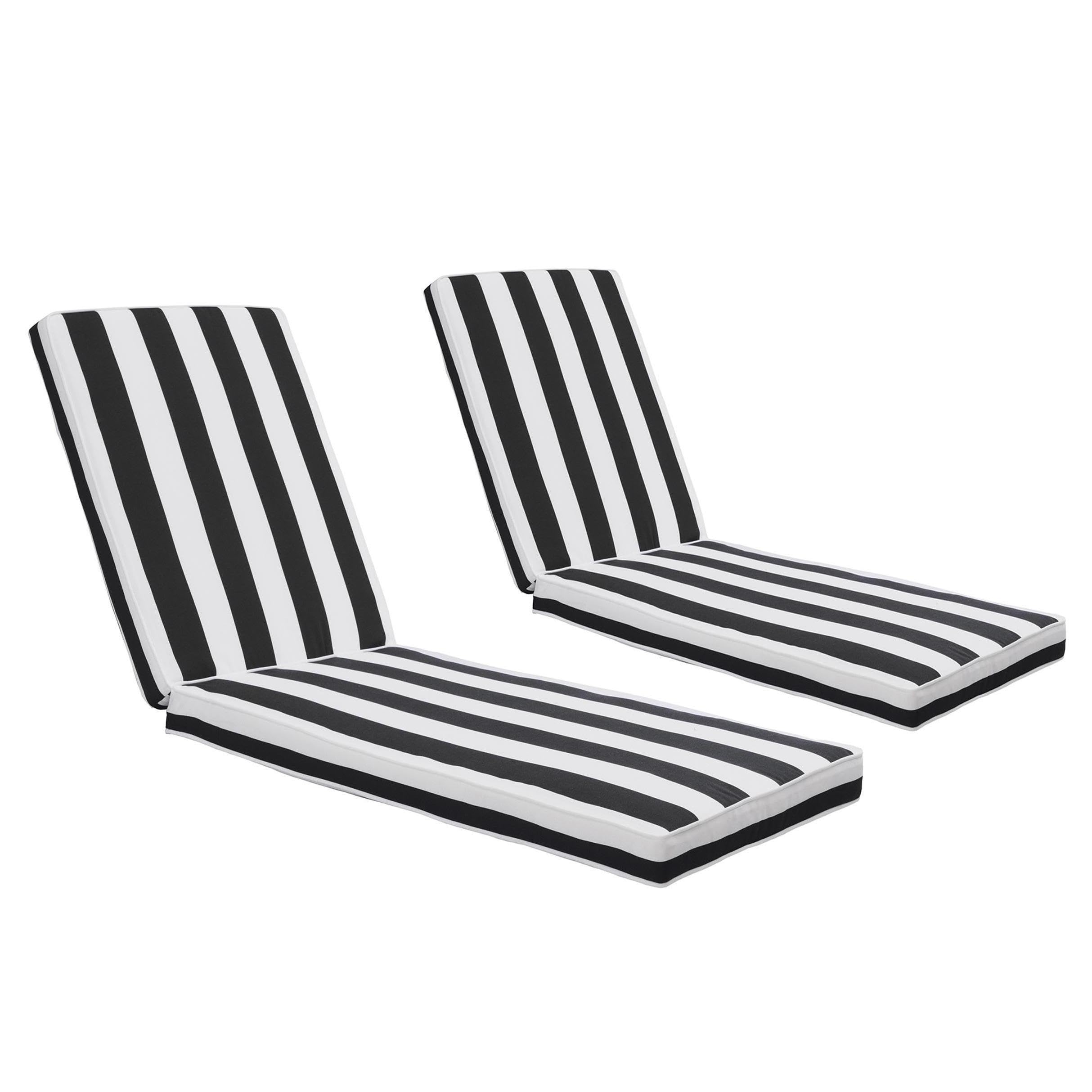 LifeSky Outdoor Lounge Chair Cushion Replacement: 75 Inch Patio Furniture Seat Cushion Set with Adjustable Straps - High Resilience Sponge & Removable Polyester Cover for Senior Living Outdoor Rest Ar