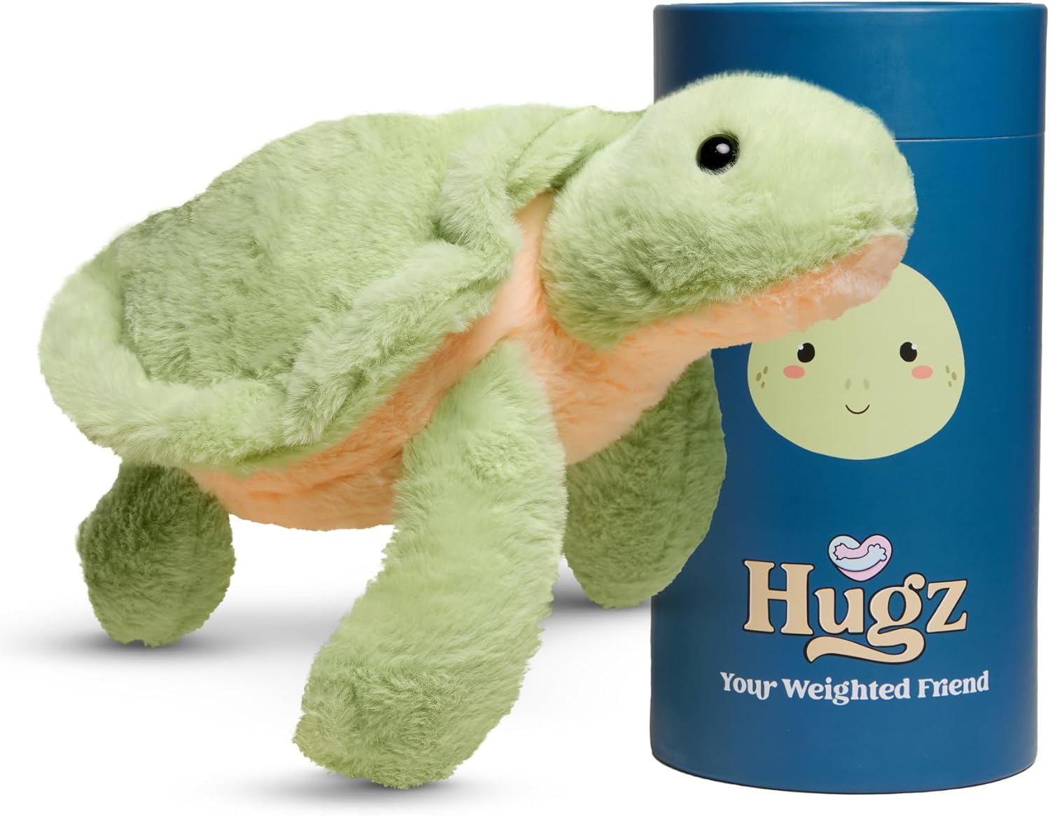 Hugz Official Weighted Stuffed Animal 3.8 lb for Adults and Kids - Premium Stuffed Plushie (Shelly The Turtle)