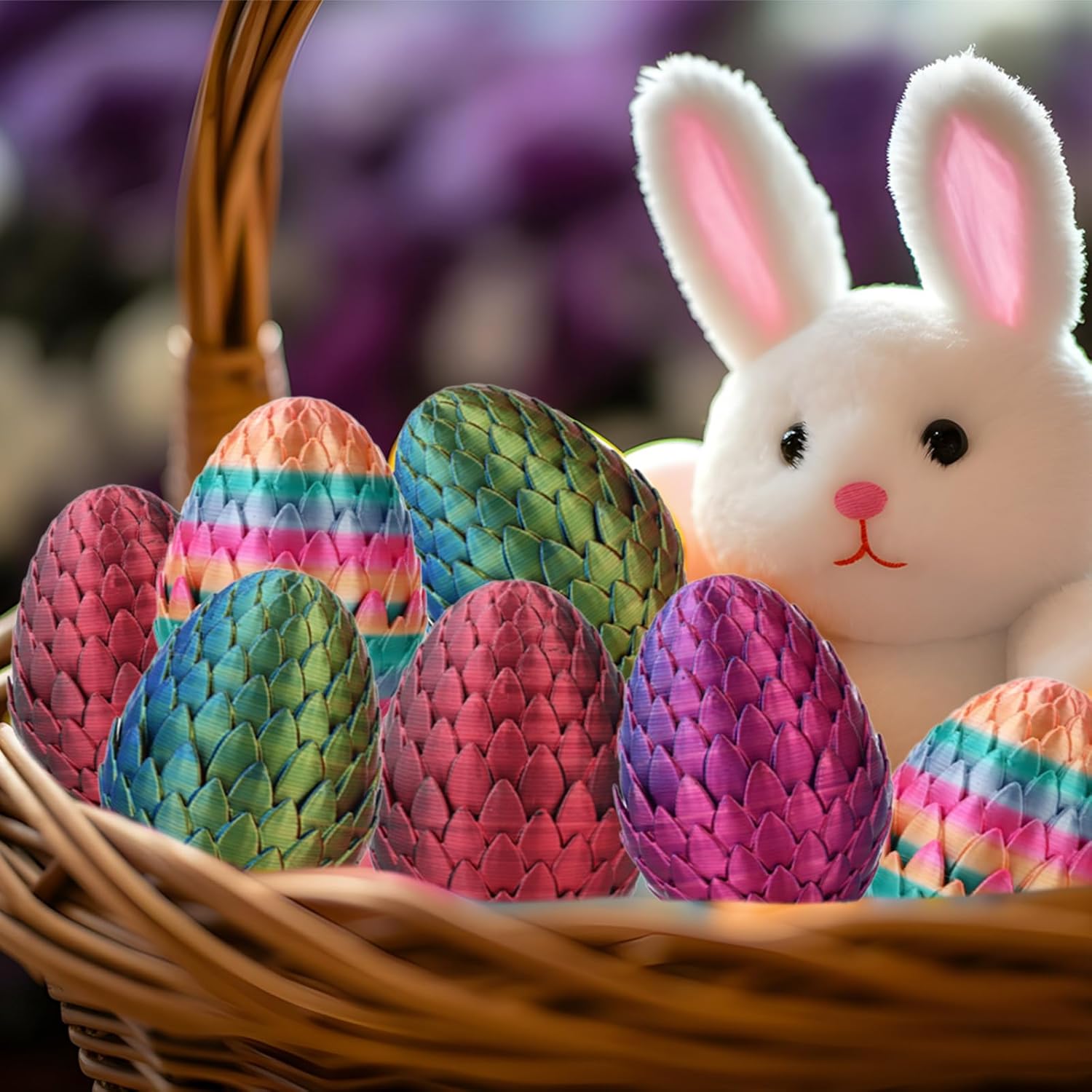 4PCS 3D Printed Dragon Eggs Fidget Toys,Mystery Crystal Dragon Egg for Easter Basket Stuffers, Easter Toys & Decor – Unique Easter Basket Essentials for Kids & Collectors (4 Pack) - Image 7