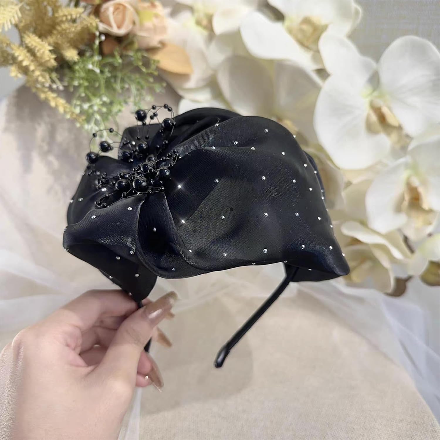 Elegant Fascinator Hat Beaded Headband Hair Accessory Headwear for Women’s Evening Dresses and Vintage Banquets