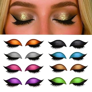 Lazy Eye Shadow Eyelash Patch, 2025 New Eyeshadow Eyelash Stickers, 3-in-1 Self-Adhesive Reusable Fast Eye Makeup Stickers with False Lashes, With False Eyelashes, Eyeshadow, Eyeliner (8pcs) - Amazon product rated Grade B
