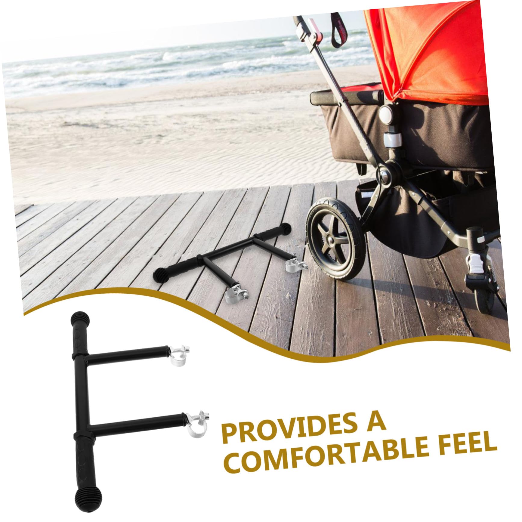 Extension de Poignée Poussette Robuste Réglable pour Tout- Accessoire Antidérapant Compatible avec Guidon Prolongateur de Guidon Poussette Confortable pour Parents