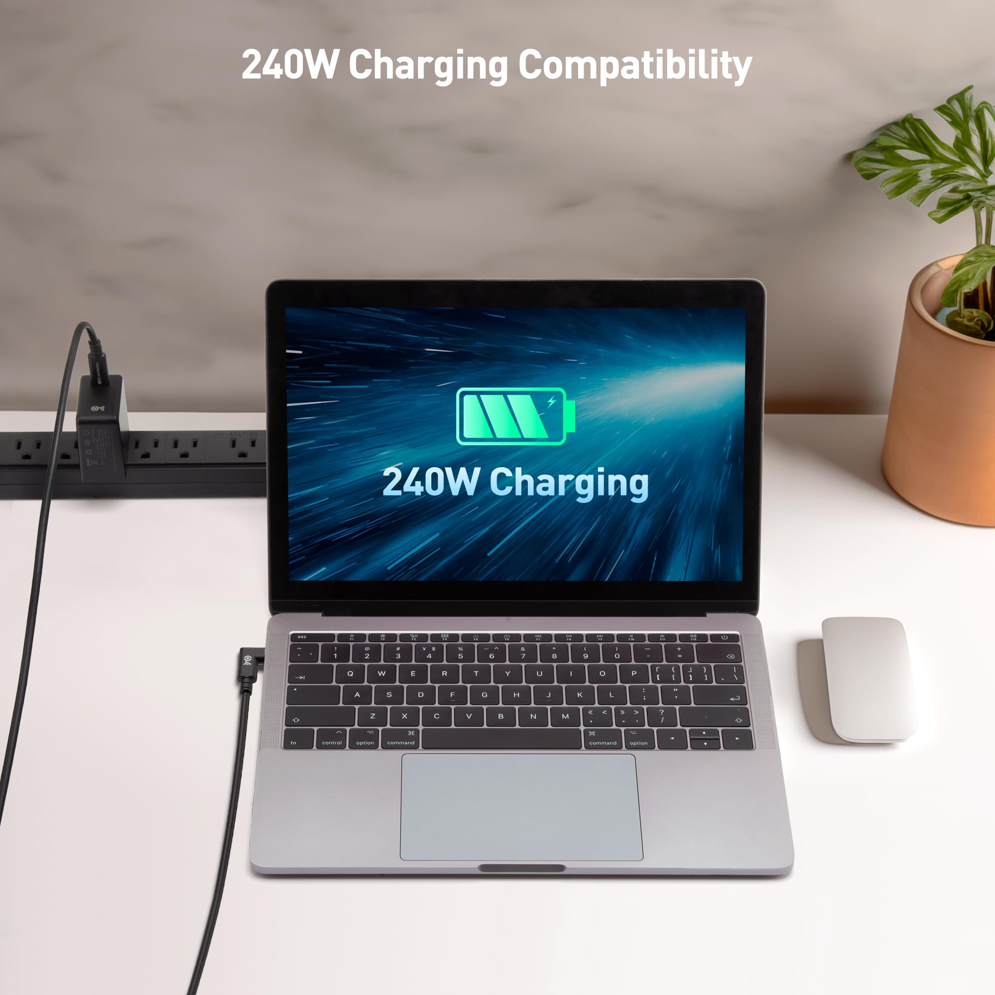 [Certyfikat USB-IF] Cable Matters Kątowy Kabel USB4 20 Gbps, 3 m | [Wideo 8K@30Hz / 4K@120Hz, ładowanie 240 W] zgodny z Thunderbolt 4, MacBook i XPS