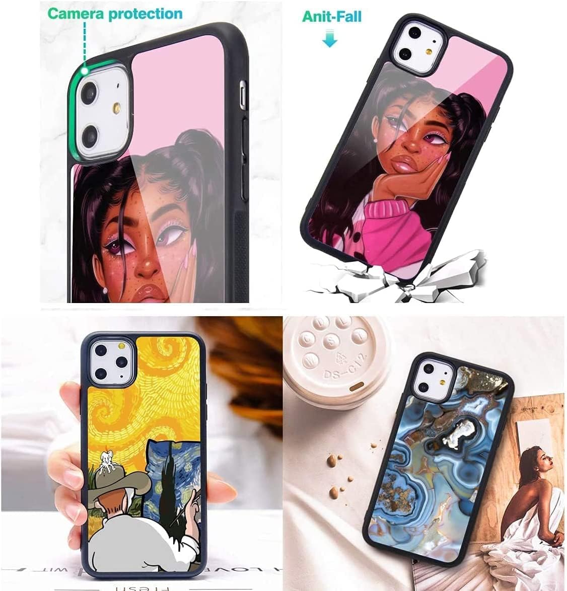 XUNQIAN Compatible for iPhone 13 Pro Case, Black Leopard Cheetah Animal Skin Print Art Thin Soft Black TPU +Tempered Mirror Protective Case for Apple 13 Pro (for iPhone 13 Pro 6.1”)