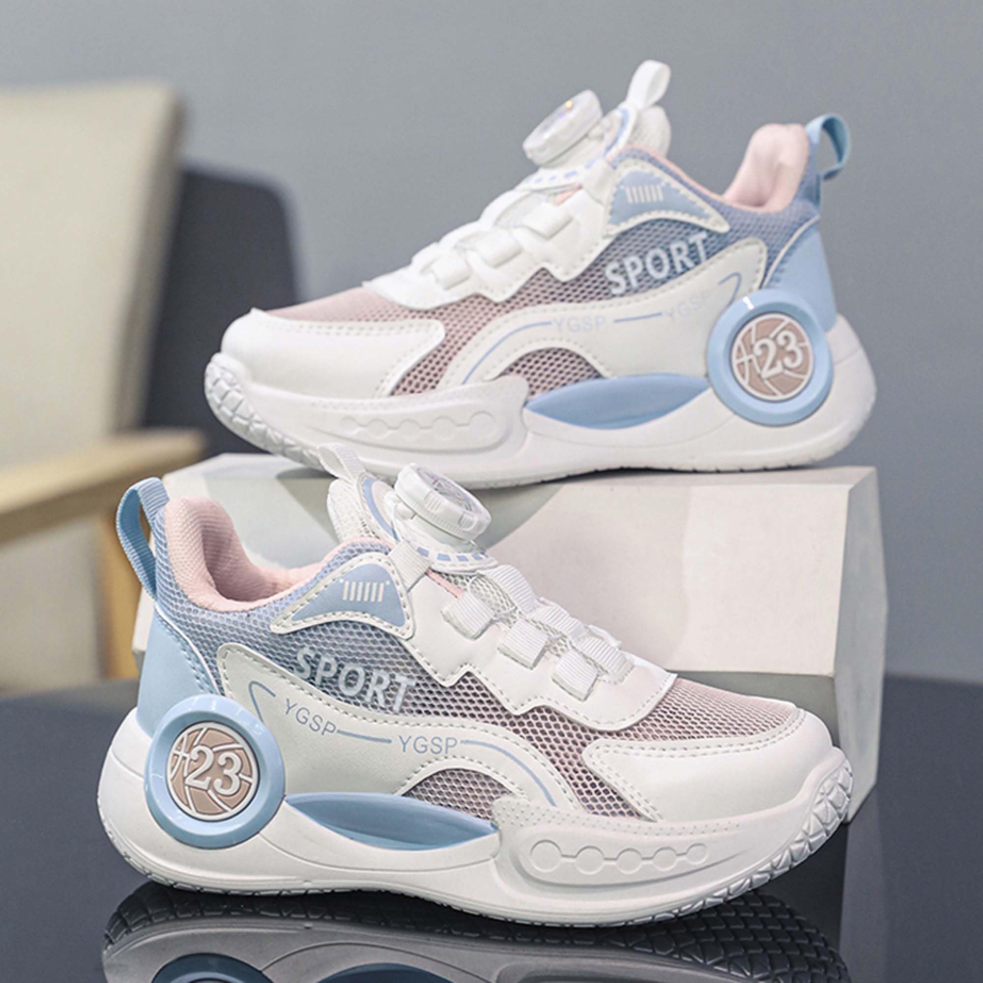 KSYVUCRD Boys and Girls Tennis Sneakers Comfortable and Breathable Hiking Shoes Black Flat Shoes Lightweight Mesh Fabric Travel Shoes, 13 Little Kid, White