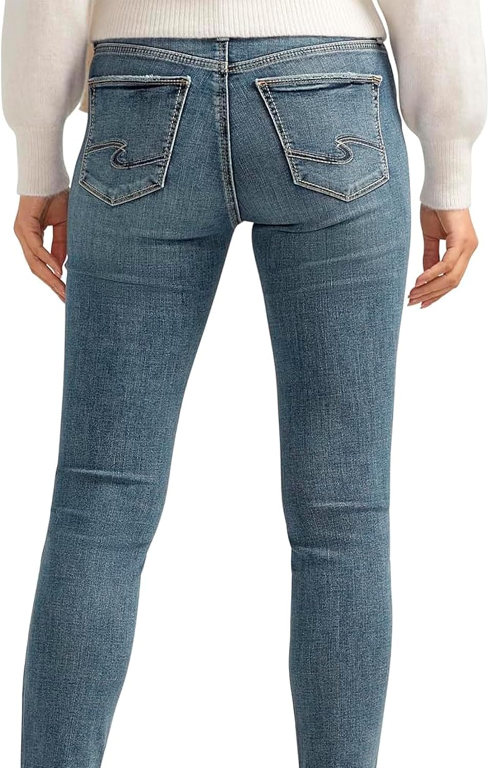 Silver Jeans Co. Women’s Suki Mid Rise Curvy Fit Skinny Jeans