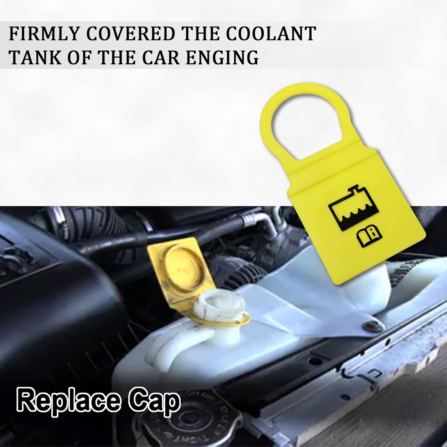 2PCS Car Engine Coolant Reservoir Cap Replacement OEM# 55111074AA 52079331, Engine Radiator Cover Coolant Recovery Overflow Antifreeze Water Tank Cap Compatible with Chrysler/Dodge/Jeep/Ram