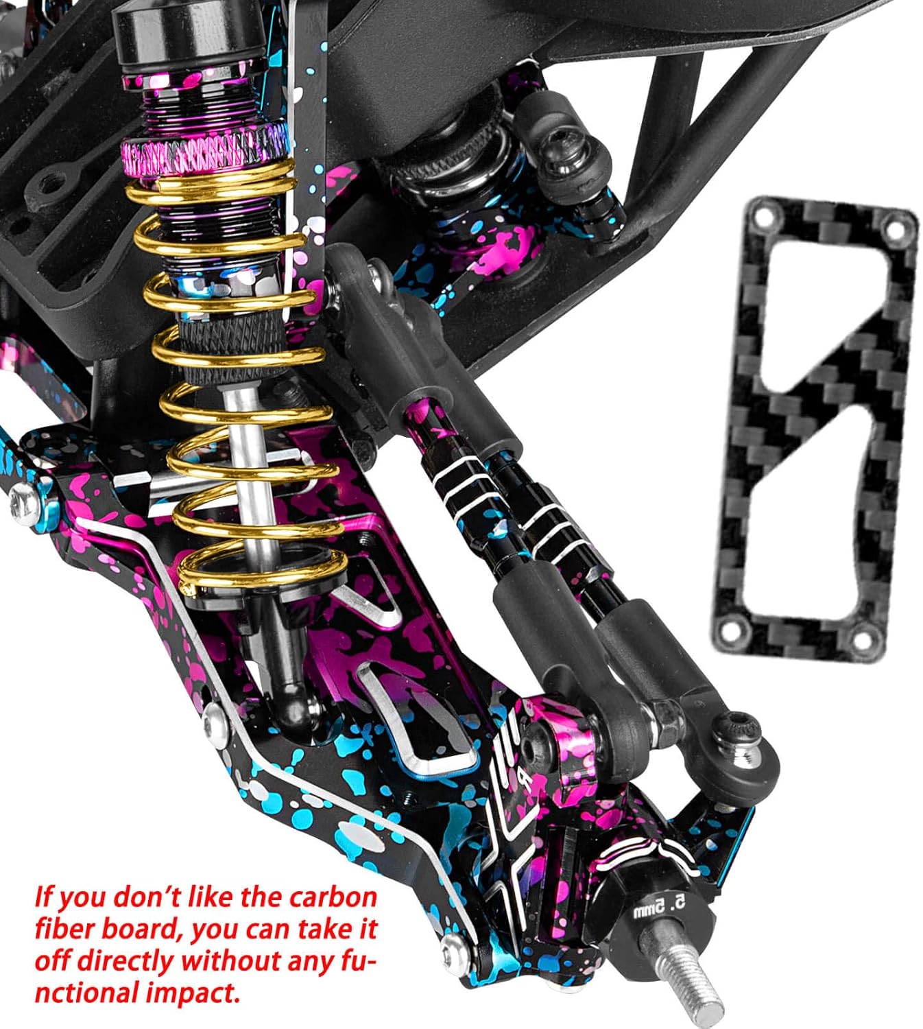 RC Upgrades Part for 1/10 Rustler 2WD (VXL),Stampede 2WD (VXL),Aluminum Suspension Arms/Caster Block/Steering Blocks/Rear Stub Axle Carriers/RC Shock Absorber with Spring,Colorful