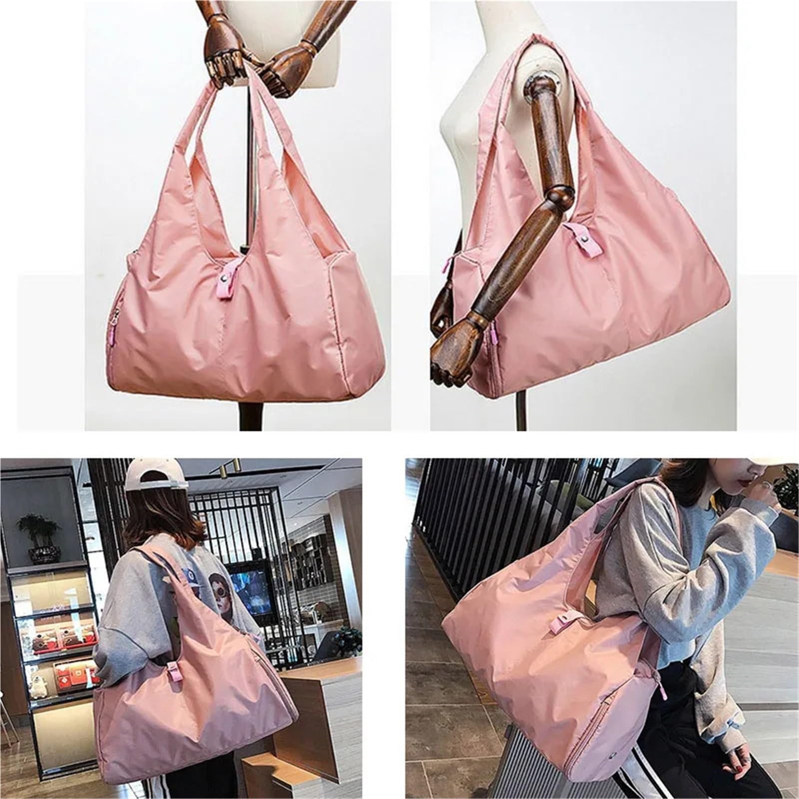 Sporttasche Yoga Mat Bag Gym Fitness Bags for Women Men Training Sac De Sport Travel Gymtas Nylon Outdoor Sports Tas Sporttas(Glitter Silver)