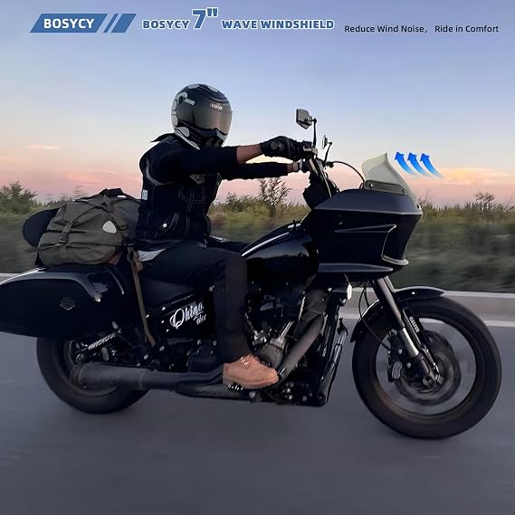 7 Motorcycle Windshield for Harley Low Rider ST FXLRST El Diablo FXRST 2022 2023 2024 Smoke Windscreen Air Deflector