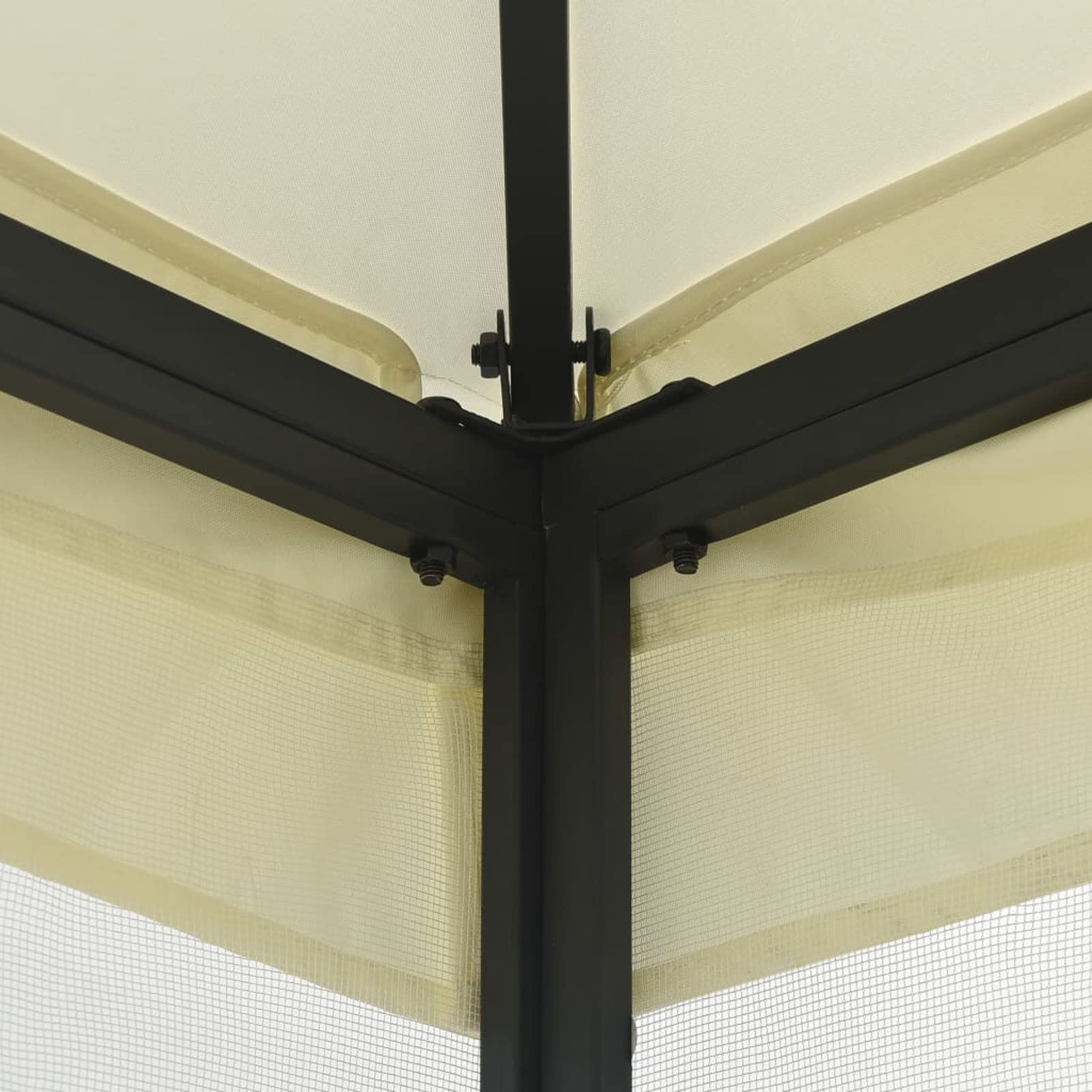 Pavillon mit Netz, XIAOGUANG Gartenpavillon, Pop-Up Partyzelt, Festzelt, Pavillon, Garden Decoration, Canopy Tent, Lagerzelt, 300x300x265 cm Creme
