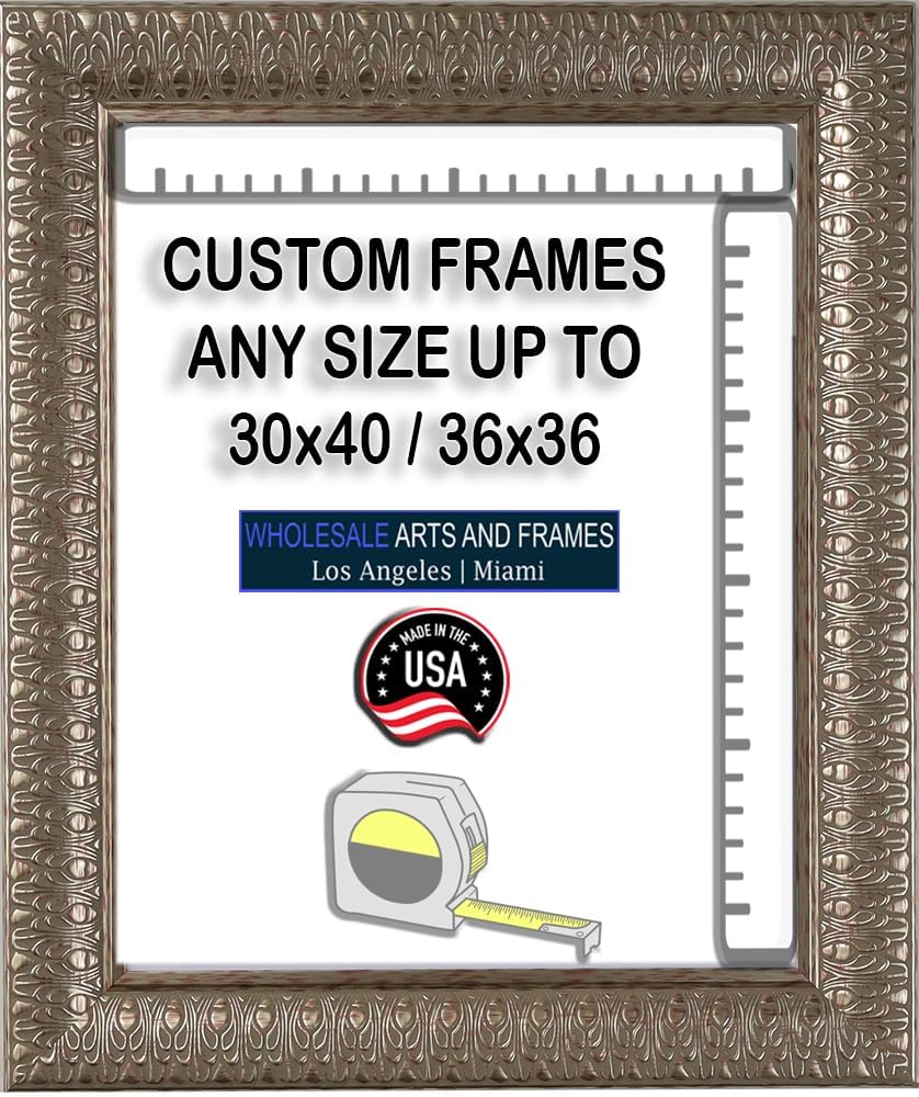 Picture Frames 24x48 Frames 3" 24x48 Poster Frame,24 x 48 Silver Picture Frame for Wall Mounting, Large Frame Ornate 48x 24 Canvas Oil Painting Frames Gothic Vintage Antique Luxury 2518 .Baroque Wood Alternative-Polystyrene for Photo,Diploma,Puzzle,TV