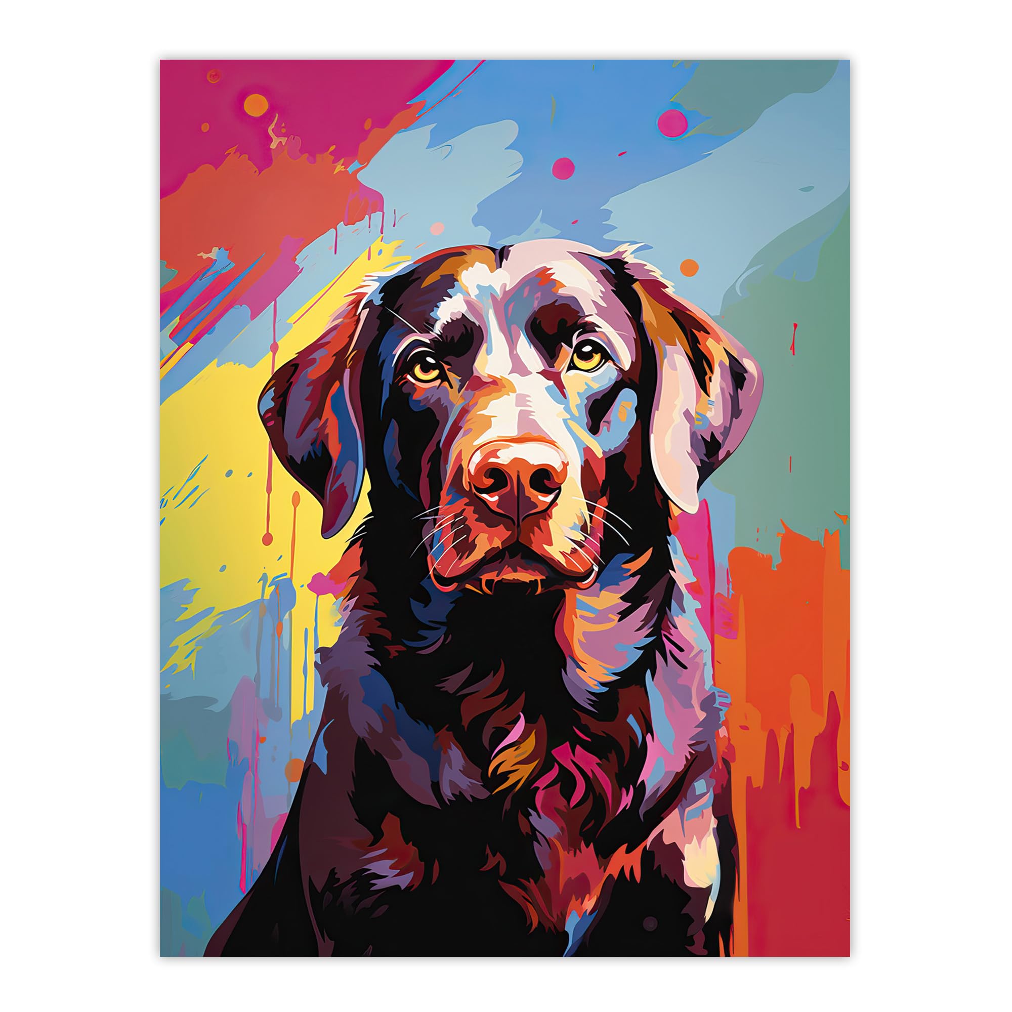 Artery8 Chocolate Labrador Retriever Dog Art Print W18" x H24"