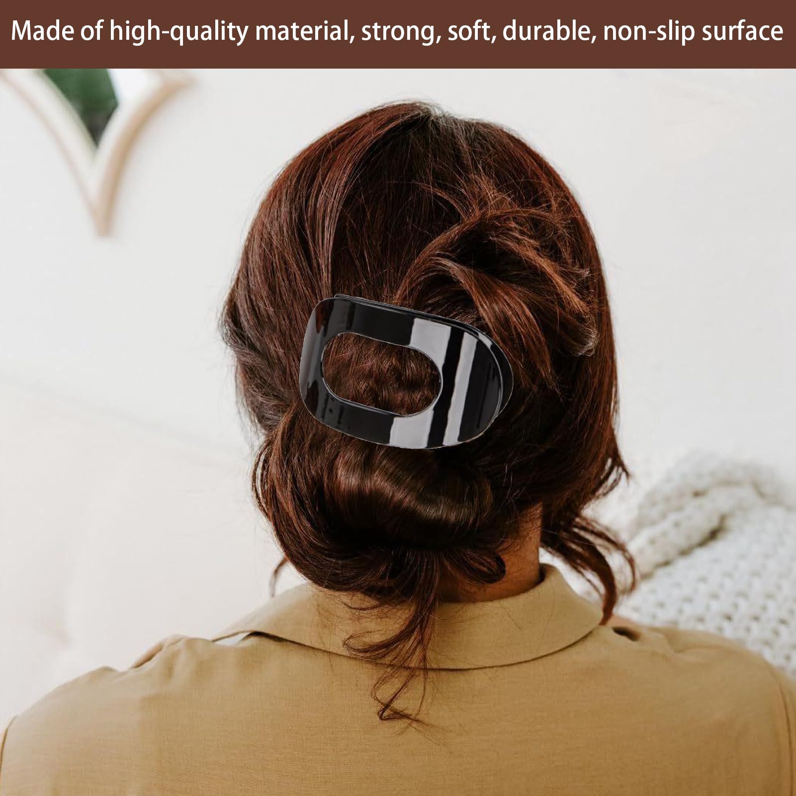 Flat Hair Claw Clips 5 Pcs Elegant Flat Claw Clip Ergonomic Curved Design Flat Hair Clips for Women and Girls for Thick And Thin Hair Flat Claw Clips for All Hair Textures Accessories - Image 4