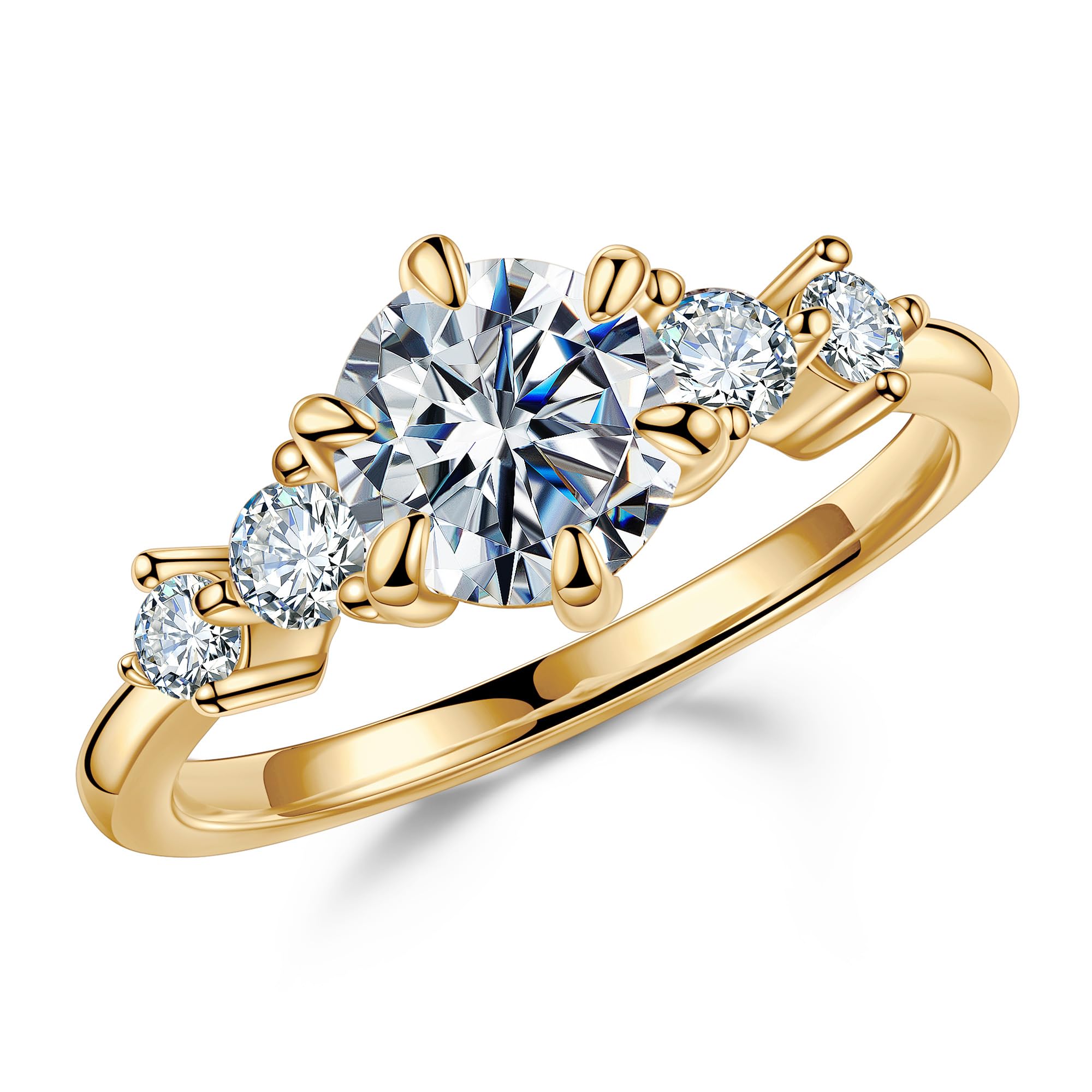 MOOSEA 5-Stone Moissanite Ring