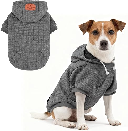 Vista 198 de BEAUTYZOO Suéter con capucha para perros pequeños y medianos con bolsillos, ropa para perros pequeños y medianos, abrigos de algodón laminado