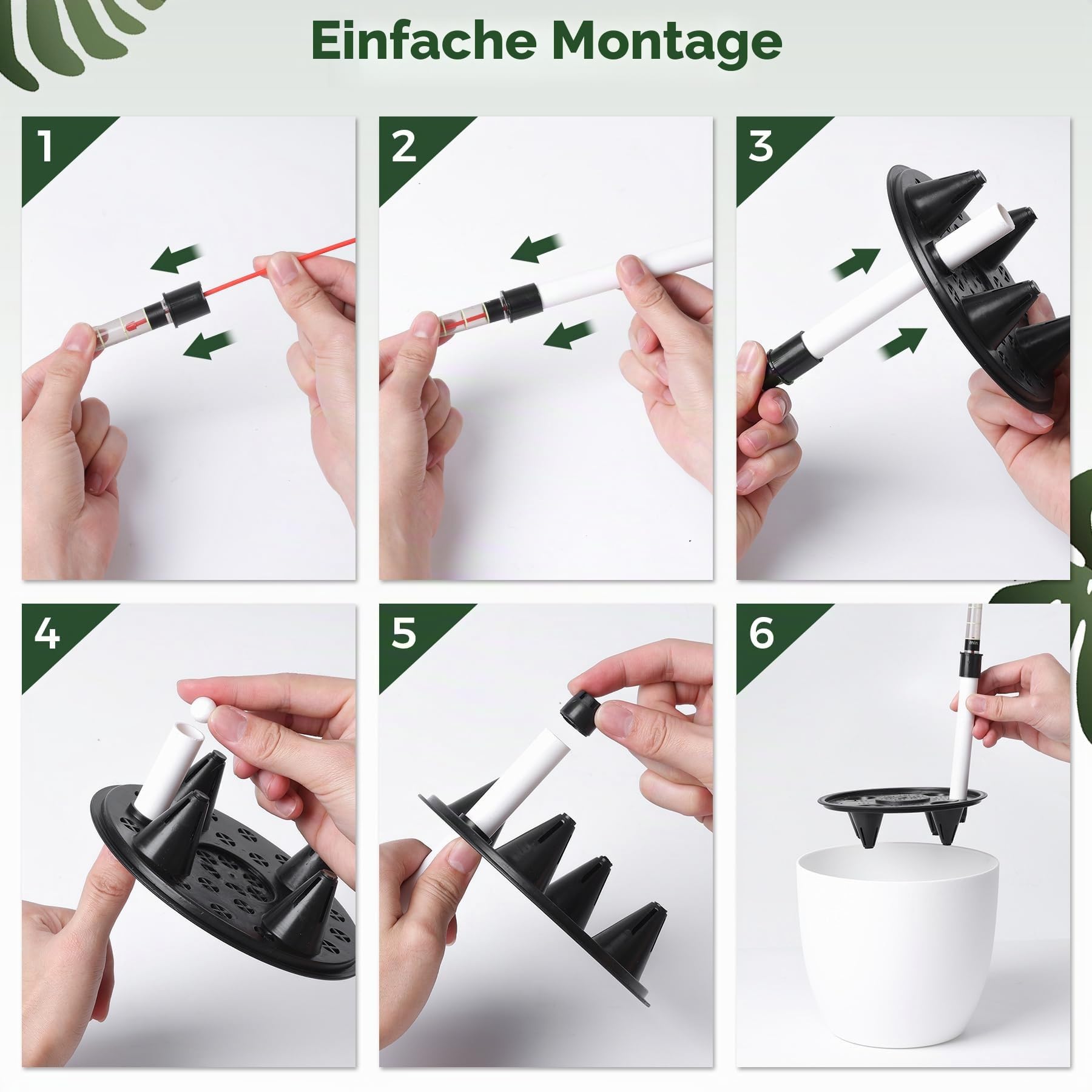 T4U 15cm Selbstwässernder Blumentopf mit Wasseranzeiger Weiß Blumentopf Set 4er-Set, Selbstbewässerung Wasserspeicher Pflanzgefäß Übertopf für Innen- und Außenbereich