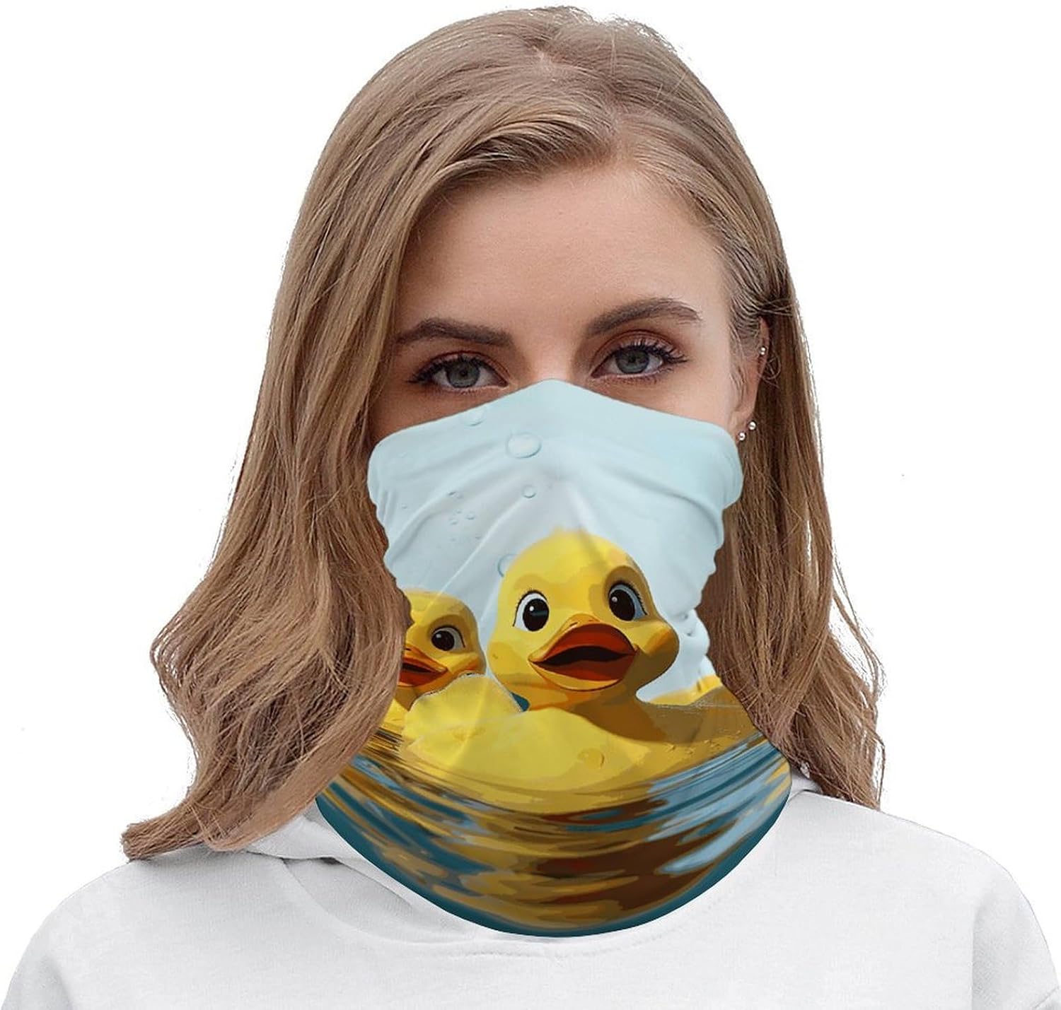 Cute Yellow Rubber Ducky Neck Gaiter Face Mask Sun Protection Face Scarf Breathable Windproof Headwear Bandana For Men Women