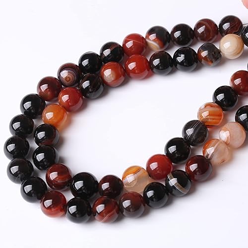 Miniatura 2 de Cuentas redondas sueltas de ágata persa roja de 0.394 pulgadas (0.394 in), cuentas de piedra de energía de cristal para hacer joyas, pulseras y