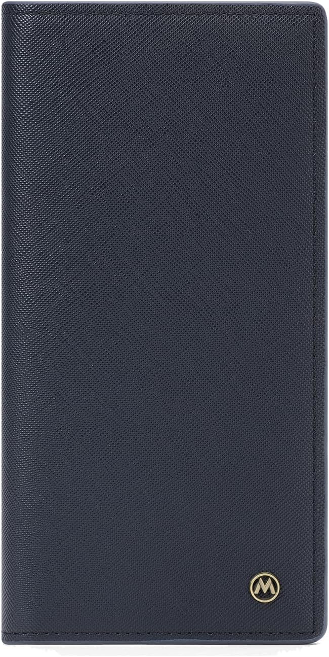 PORRASSO Wallet Men's RFID Blocking Wallet PU Card Holder Long Wallet with 5 Card Slots Brown