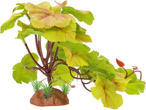 Terrarium Plants, Artificial Greenery, Reptile Tank Accessories, Lifelike Decor for Chameleon and Tortoise Habitats, Yellow Green