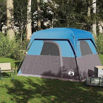 Green Waterproof 4-Person Cabin Tent with Detachable Rainfly, Mesh Walls, and E-Port for Camping Adventures