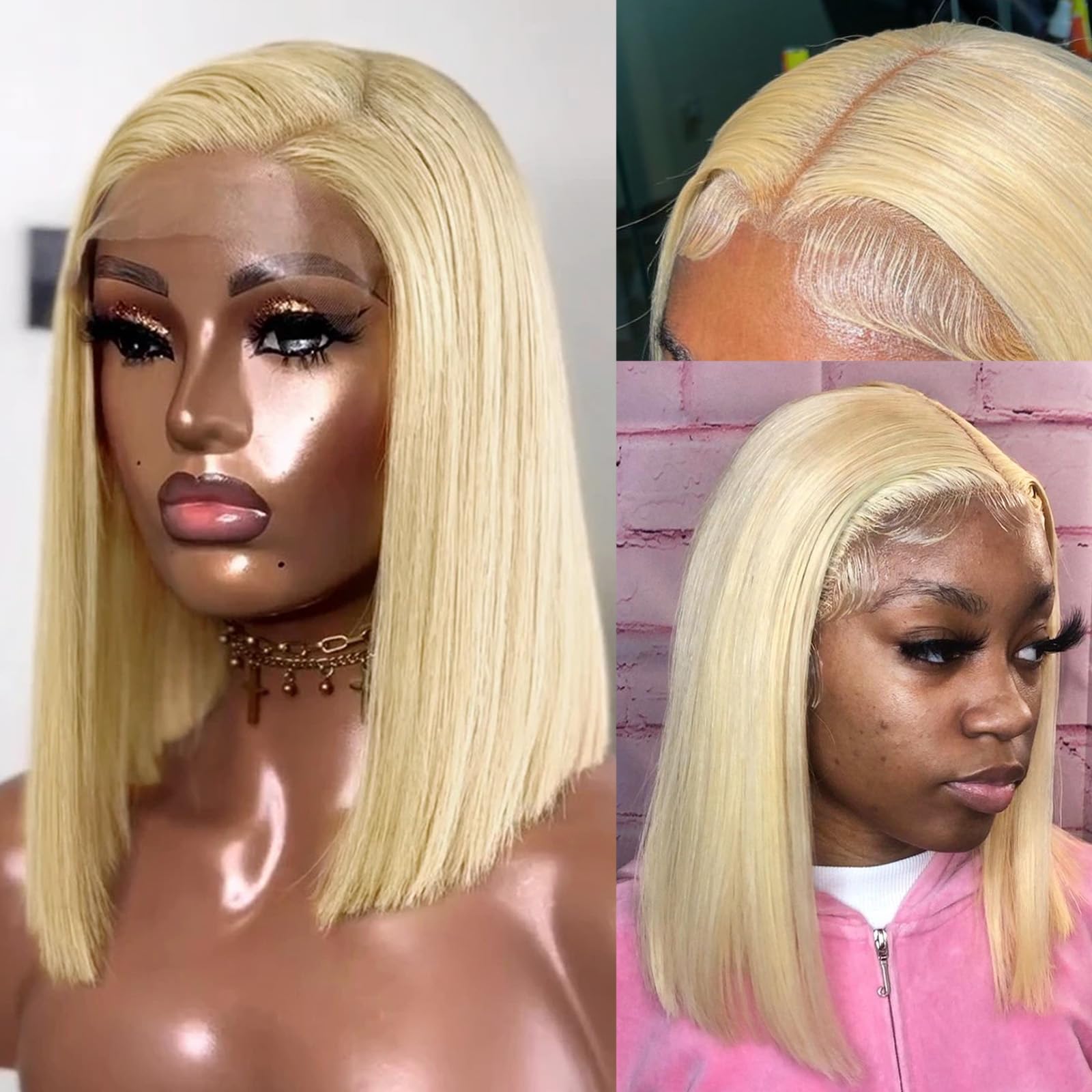 Amazon.com : 613 Bob Wigs 13x6 Blonde Lace Front Wig Human 