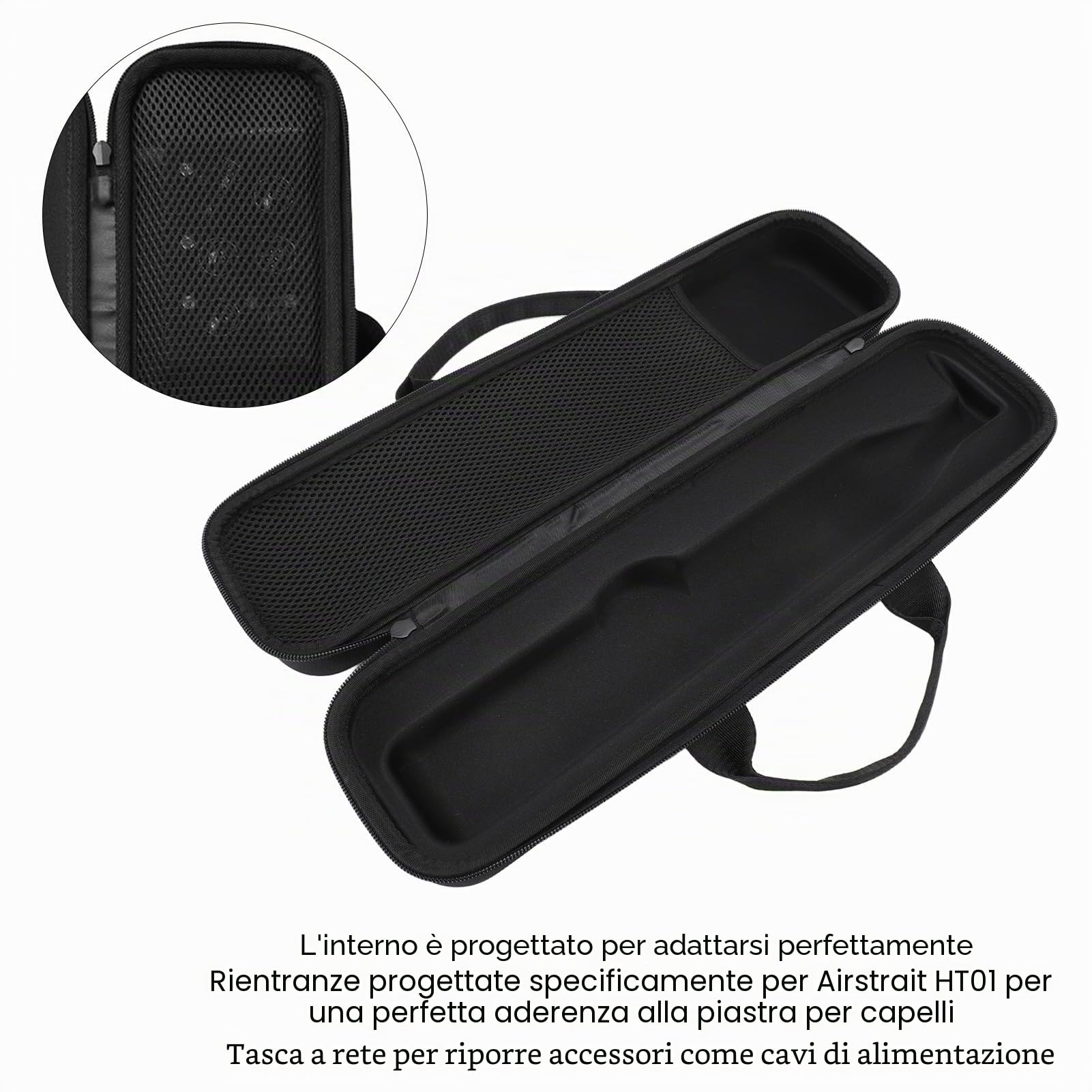 Zunate Custodia Rigida per Piastra per Capelli, Custodia da Viaggio Professionale Leggera e Robusta in EVA per HT01