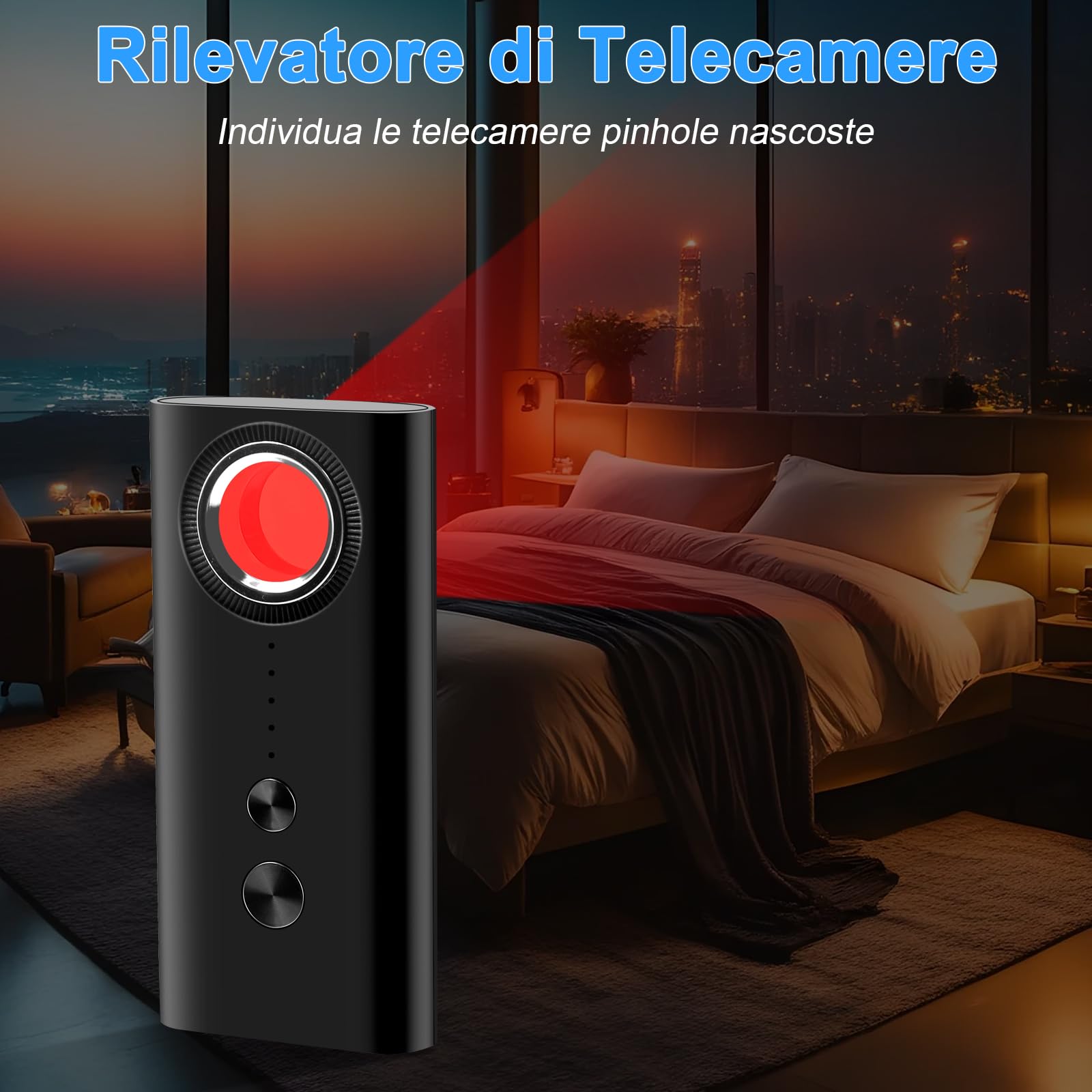 Rilevatore Microspie, Rilevatore di Videocamera Micro Spia, Rilevatore Telecamere Nascoste Segnale, Rilevatore di Segnale GSM Dispositivo Rilevatore di Segnale Anti-Spia per Hotel/Cameretta