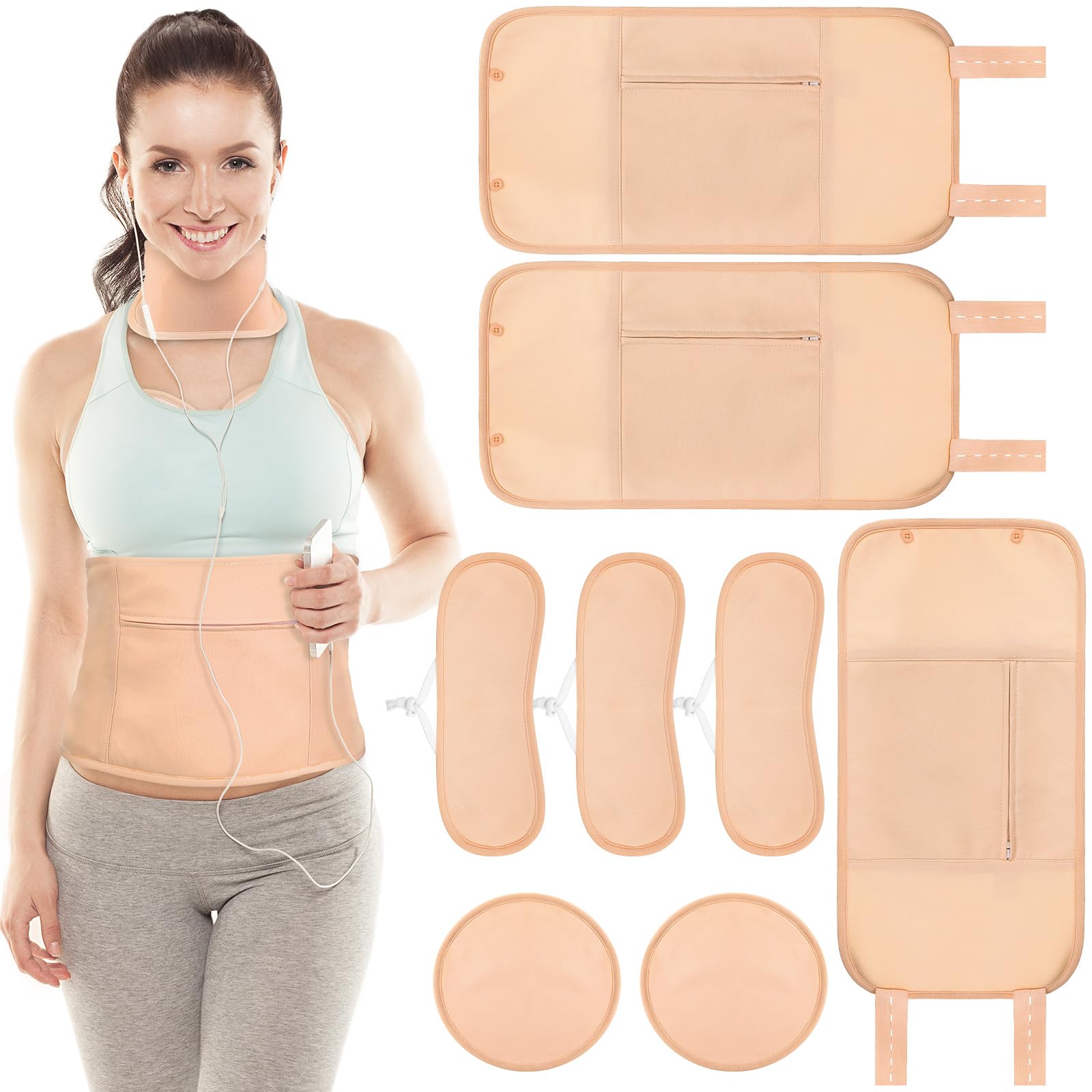 6 Castor Oil Pack Wrap Set