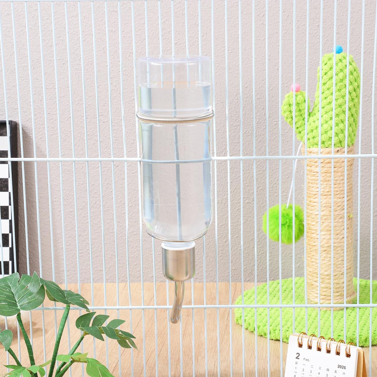 Automatic Water Dispenser Hanging Bottle for Small Animals Rabbit Cat Bird Portable Feeder Large 9.25X2.16X1.96In Pet Cage Water Bottle