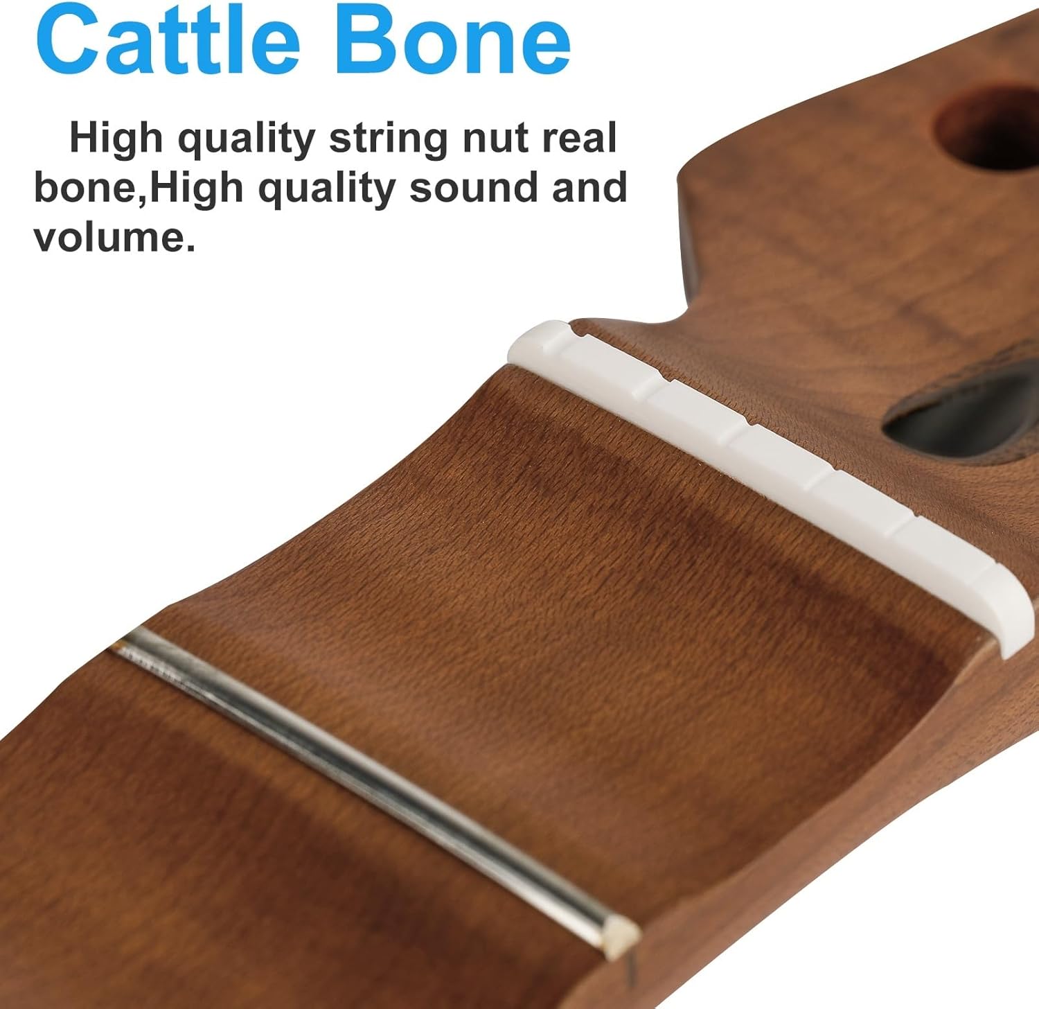 22fret St Canadian Roasted Maple Electric Guitar Neck 14" Radius of Full Fan-Shaped Fingerboard, Bone Nut Bright Light